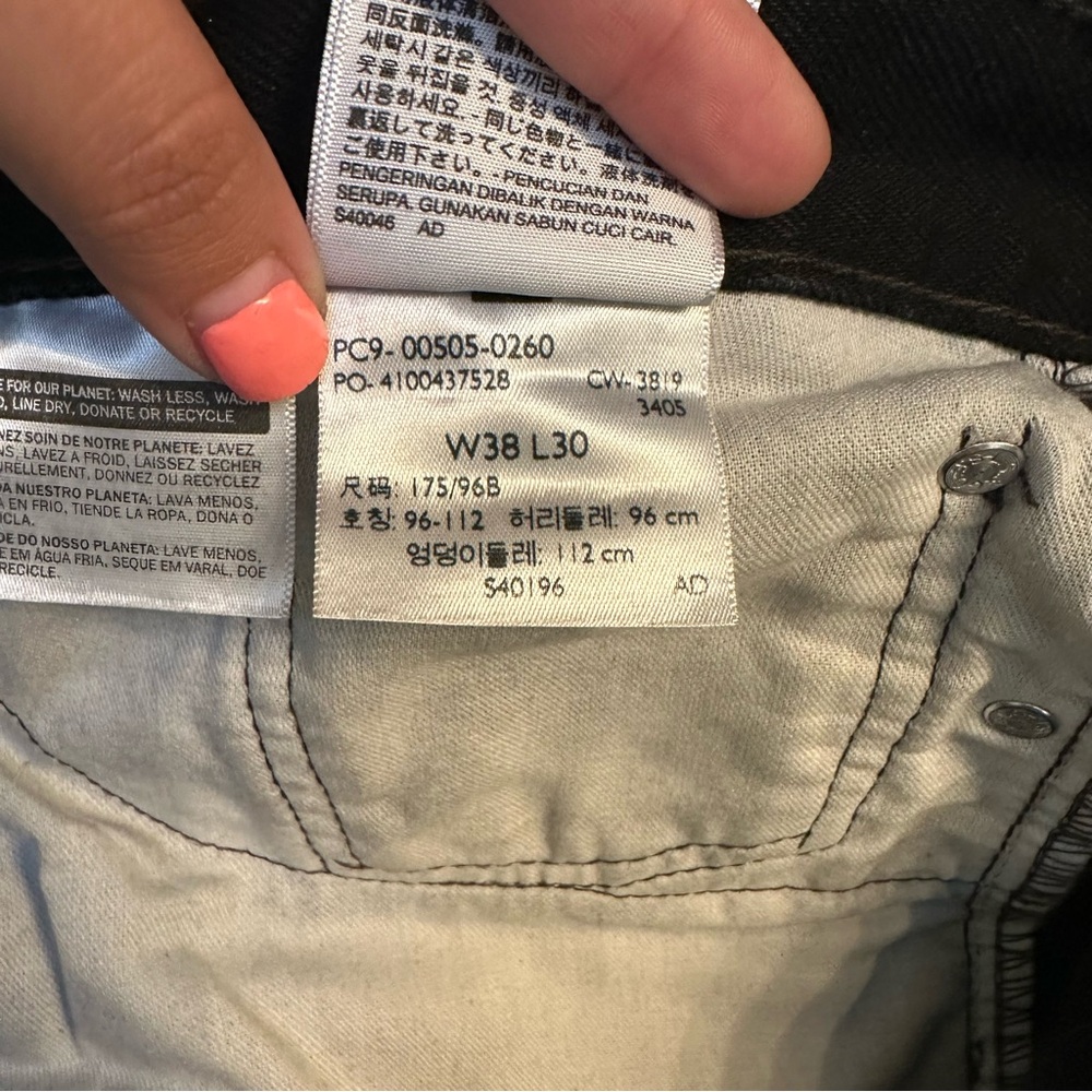 Men’s Levi's 505 Black Straight Jeans Classic Denim - Picture 8 of 8